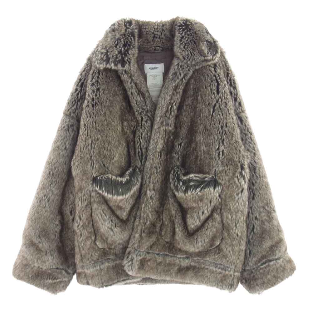 ダブレット 18AW 18AW-04BL41-1 WISM別注 ANIMAL HAND-PRINTED FUR JACKET ペインテッドジャケットフクロウ オウル マルチカラー系 SMALL【中古】