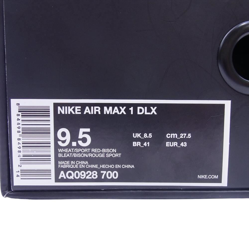 NIKE ナイキ スニーカー AQ0928-700 × ATMOS アトモス AIR MAX 1 DLX エア マックス ハラコ レオパード スニーカー マルチカラー系 27.5cm