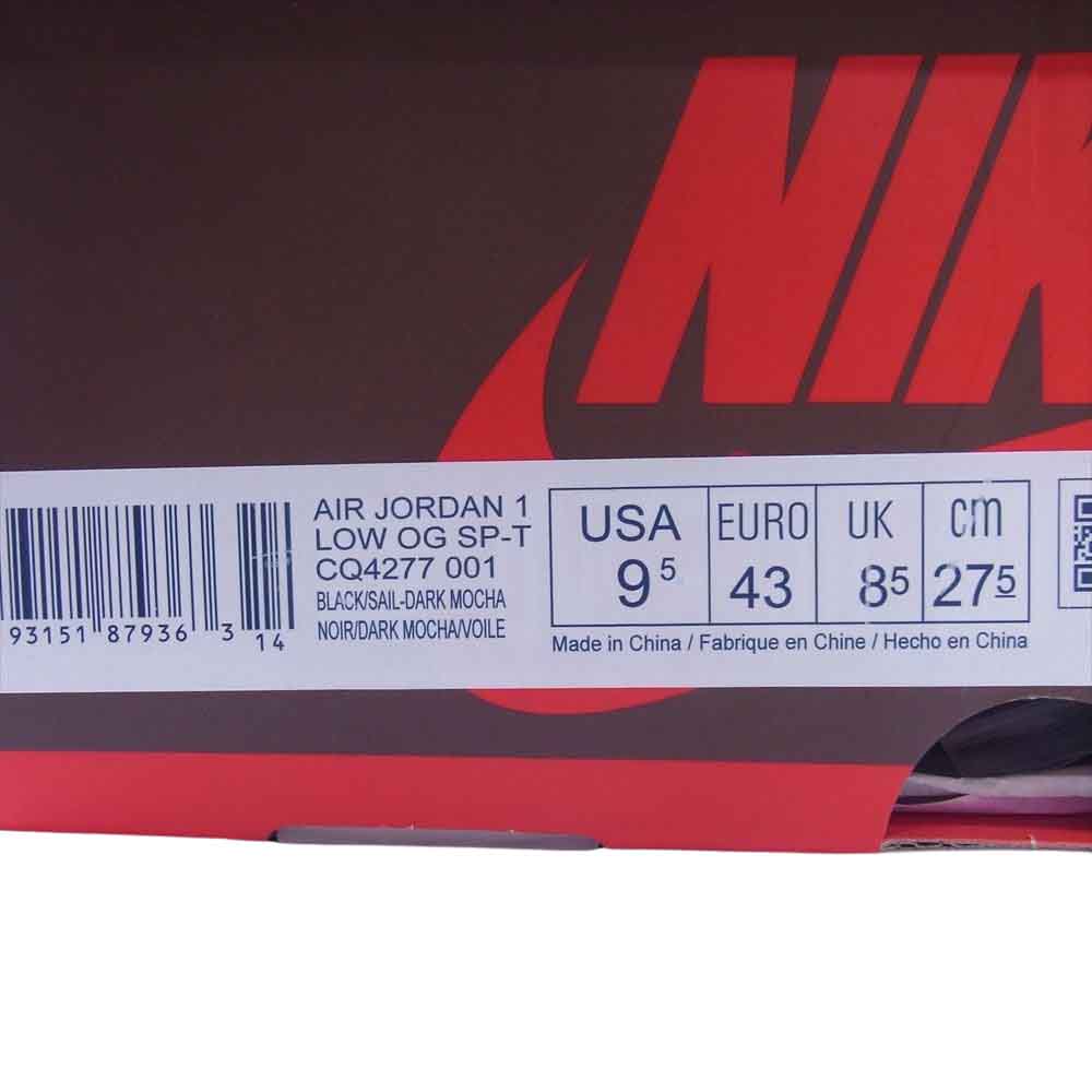NIKE AIR JORDAN ナイキ ジョーダン CQ4277-001 × TRAVIS SCOTT AIR JORDAN 1 LOW OG SP-T トラビス スコット エアジョーダン1 ローカット スニーカー ブラック系 27.5cm【中古】