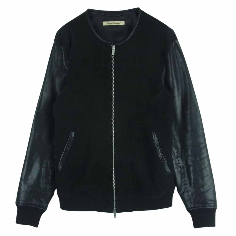 JOURNAL STANDARD ジャーナルスタンダード ノーカラー ゴート レザー ジャケット やぎ革 中国製 ブラック系 M【中古】
