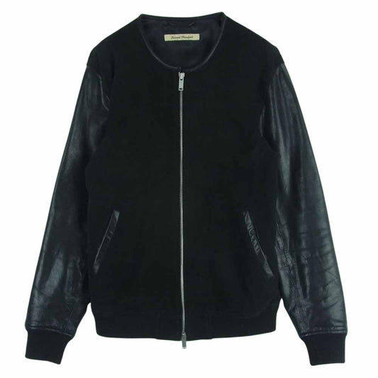 JOURNAL STANDARD ジャーナルスタンダード ノーカラー ゴート レザー ジャケット やぎ革 中国製 ブラック系 M【中古】