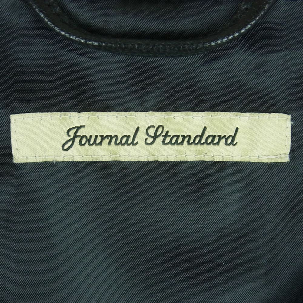 JOURNAL STANDARD ジャーナルスタンダード ノーカラー ゴート レザー ジャケット やぎ革 中国製 ブラック系 M【中古】
