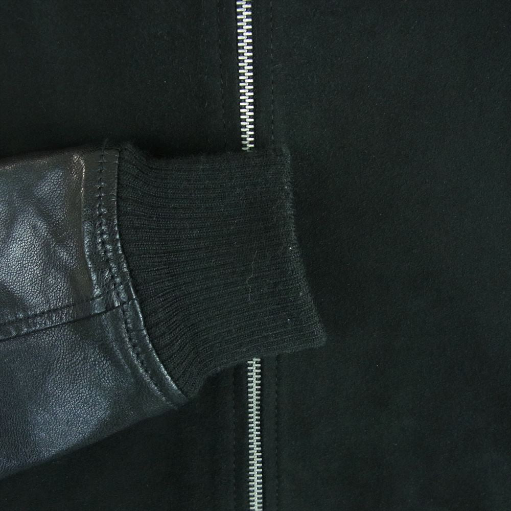 JOURNAL STANDARD ジャーナルスタンダード ノーカラー ゴート レザー ジャケット やぎ革 中国製 ブラック系 M【中古】