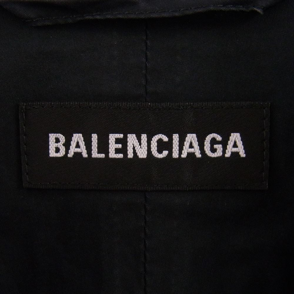 BALENCIAGA バレンシアガ 19AW 571434 TRACKSUIT POPLIN SHIRT JACKET バックロゴ 刺繍 ポリンシャツ トラック ジャケット レッド系 ブラック系 44【中古】