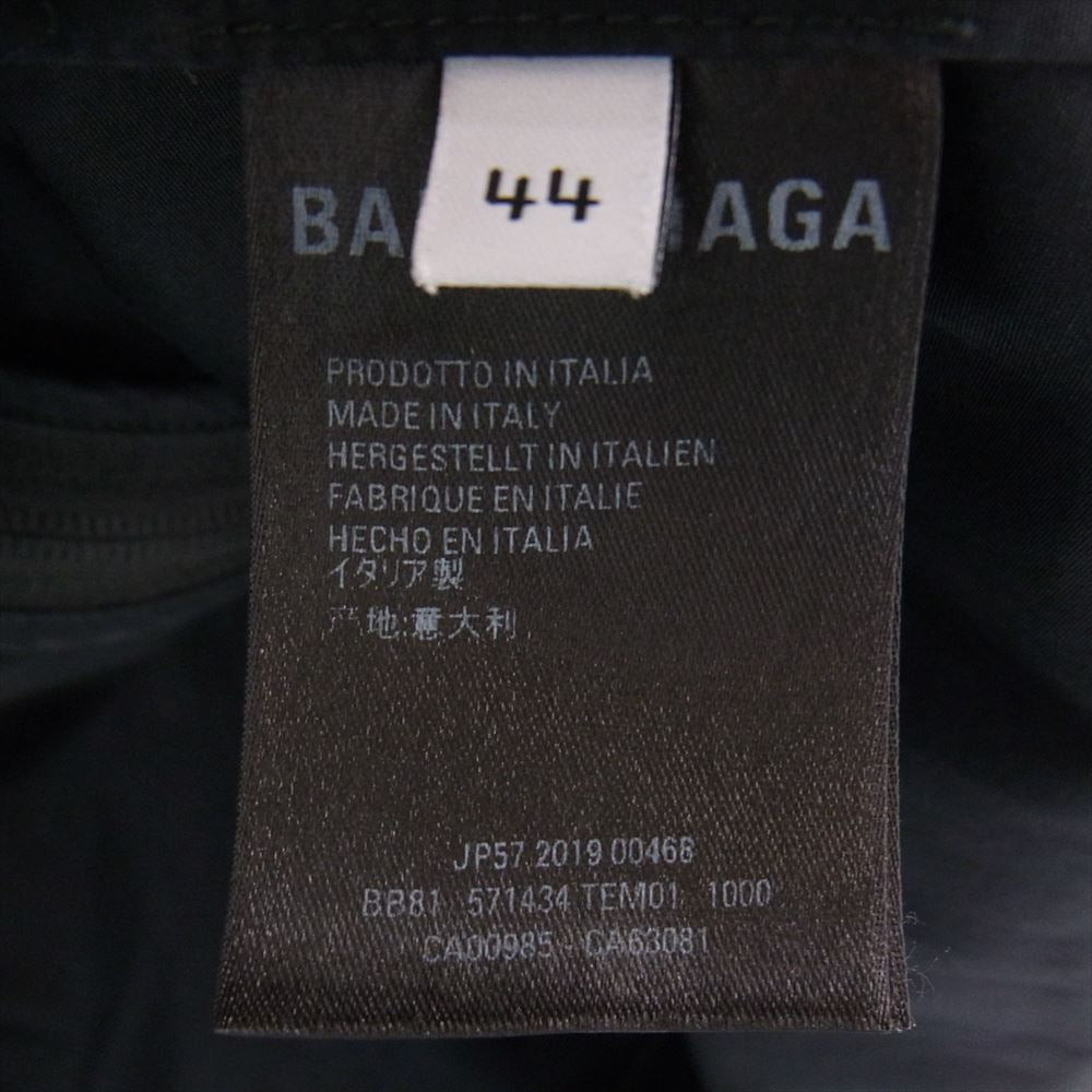 BALENCIAGA バレンシアガ 19AW 571434 TRACKSUIT POPLIN SHIRT JACKET バックロゴ 刺繍 ポリンシャツ トラック ジャケット レッド系 ブラック系 44【中古】
