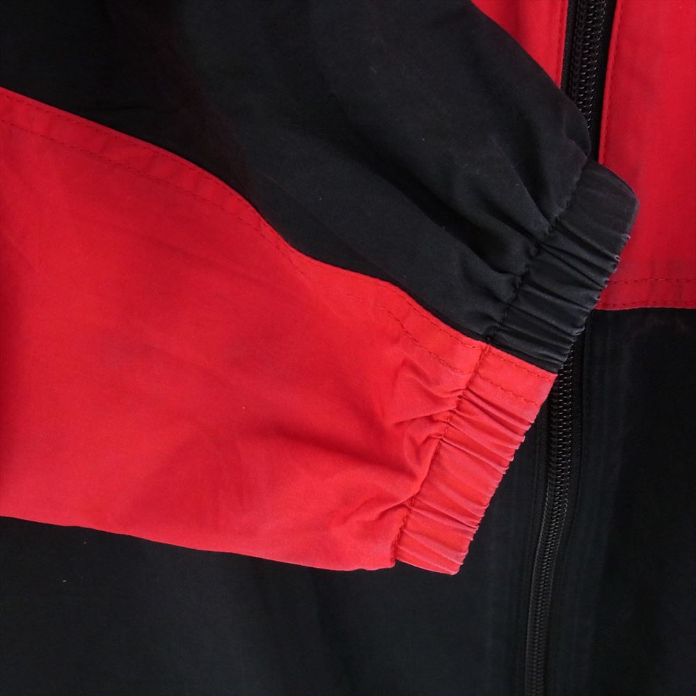 BALENCIAGA バレンシアガ 19AW 571434 TRACKSUIT POPLIN SHIRT JACKET バックロゴ 刺繍 ポリンシャツ トラック ジャケット レッド系 ブラック系 44【中古】