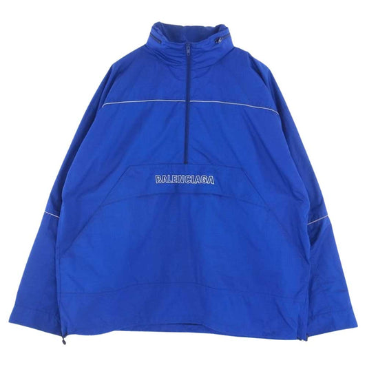 BALENCIAGA バレンシアガ 19SS 556229 TYD33 アノラック ナイロン ウィンド ブレーカー ブルゾン ブルー系 46【中古】
