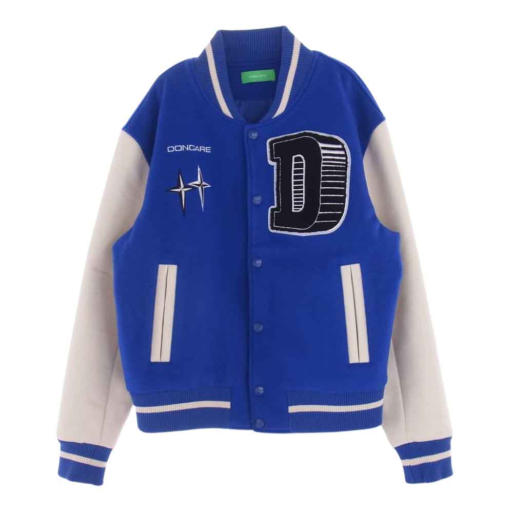 ドンケア Casino Jacke カジノ スタジャン 袖レザー ジャケット ブルー系 S【中古】