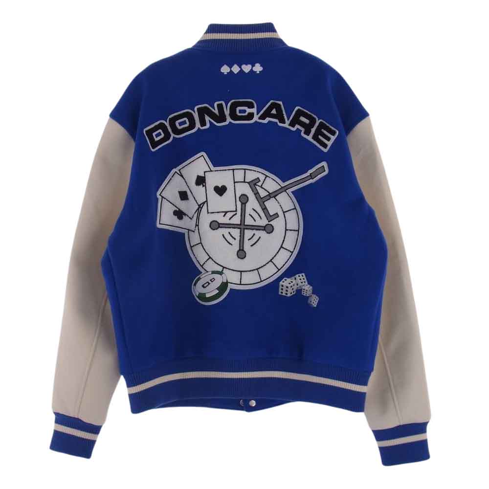 ドンケア Casino Jacke カジノ スタジャン 袖レザー ジャケット ブルー系 S【中古】