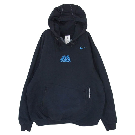 NIKE ナイキ SP220812SAA × OFF-WHITE オフ ホワイト 刺繍 ロゴ FLC プルオーバー パーカー インディゴブルー系 M【中古】