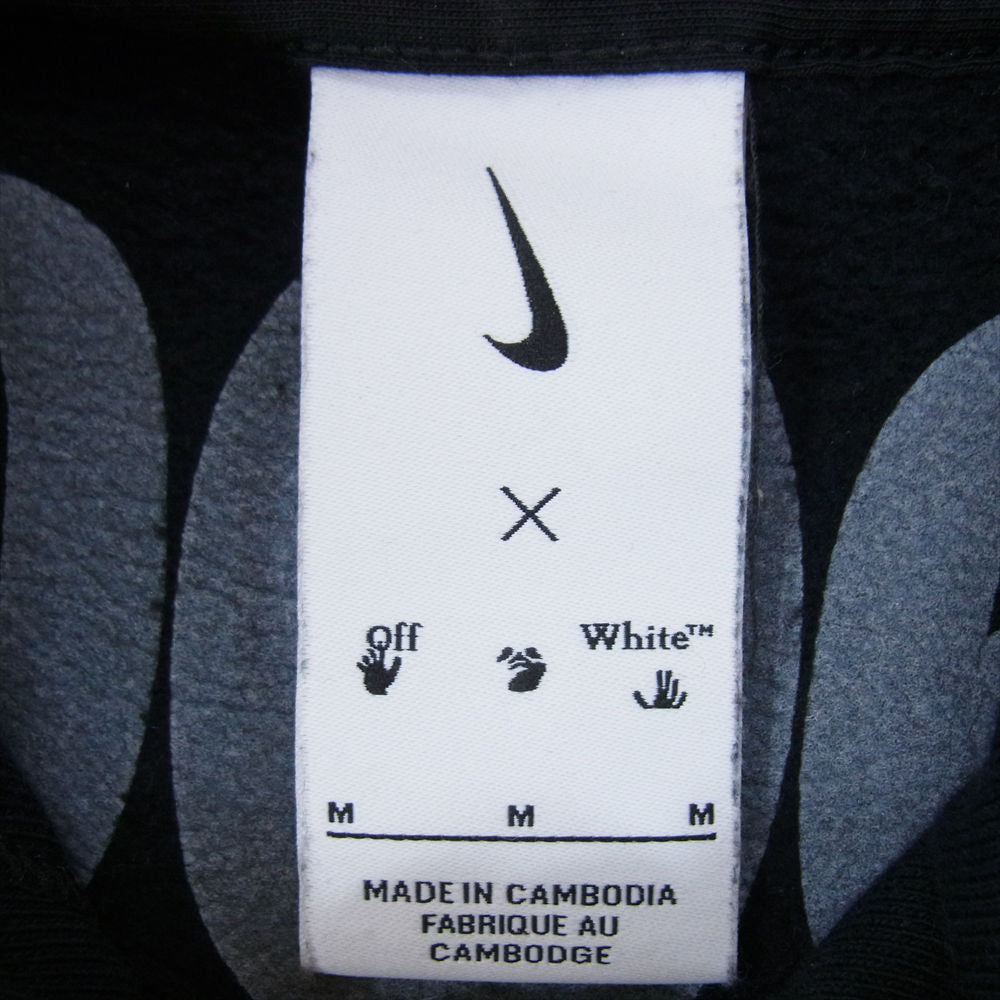NIKE ナイキ SP220812SAA × OFF-WHITE オフ ホワイト 刺繍 ロゴ FLC プルオーバー パーカー インディゴブルー系 M【中古】