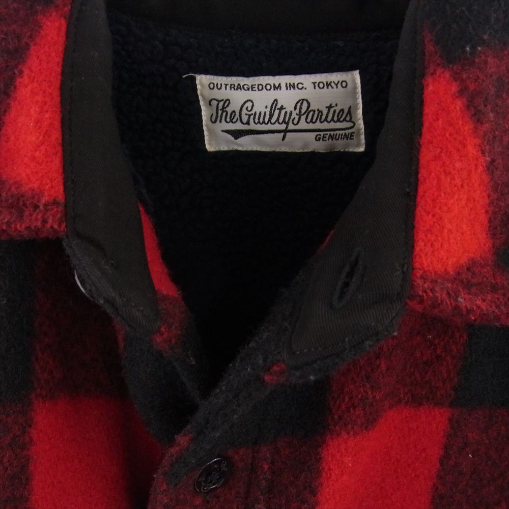 WACKO MARIA ワコマリア BLOCK CHECK CPO JACKET ブロック チェック CPO ジャケット レッド系 S【中古】