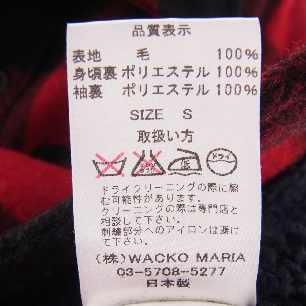 WACKO MARIA ワコマリア BLOCK CHECK CPO JACKET ブロック チェック CPO ジャケット レッド系 S【中古】