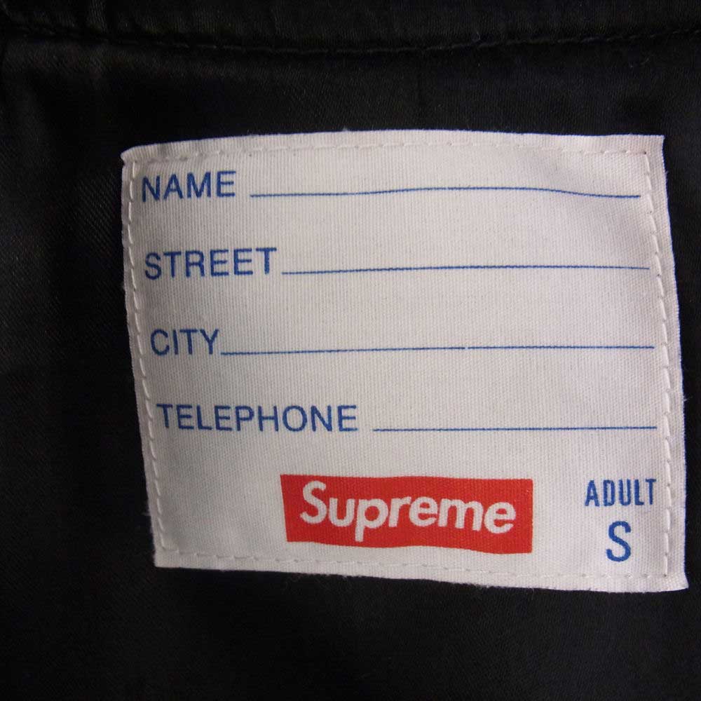 Supreme シュプリーム 15AW Wool Varsity Crew Jacket バーシティ 袖レザー切替 ジャケット ブラック系 S【中古】