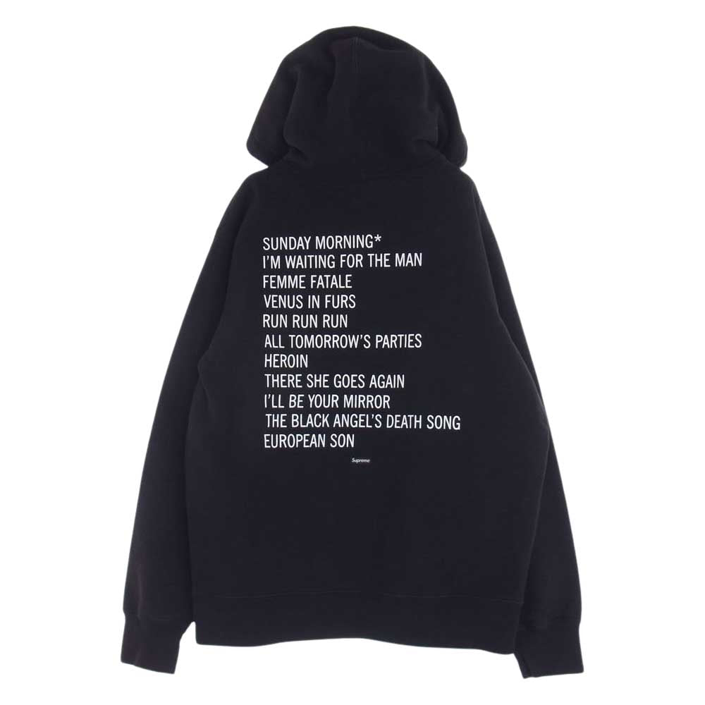 Supreme シュプリーム 19AW × Velvet underground ヴェルヴェットアンダーグラウンド hooded sweatshirt フーデッド スウェットシャツ パーカー ブラック系【中古】
