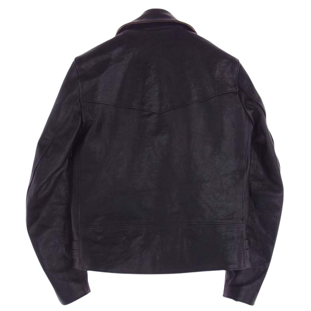 Lewis Leathers ルイスレザー LIGHTNING ライトニング 38 ベジカウ ダブル ライダース レザー ジャケット 裏地チェック ブラック系 38【中古】