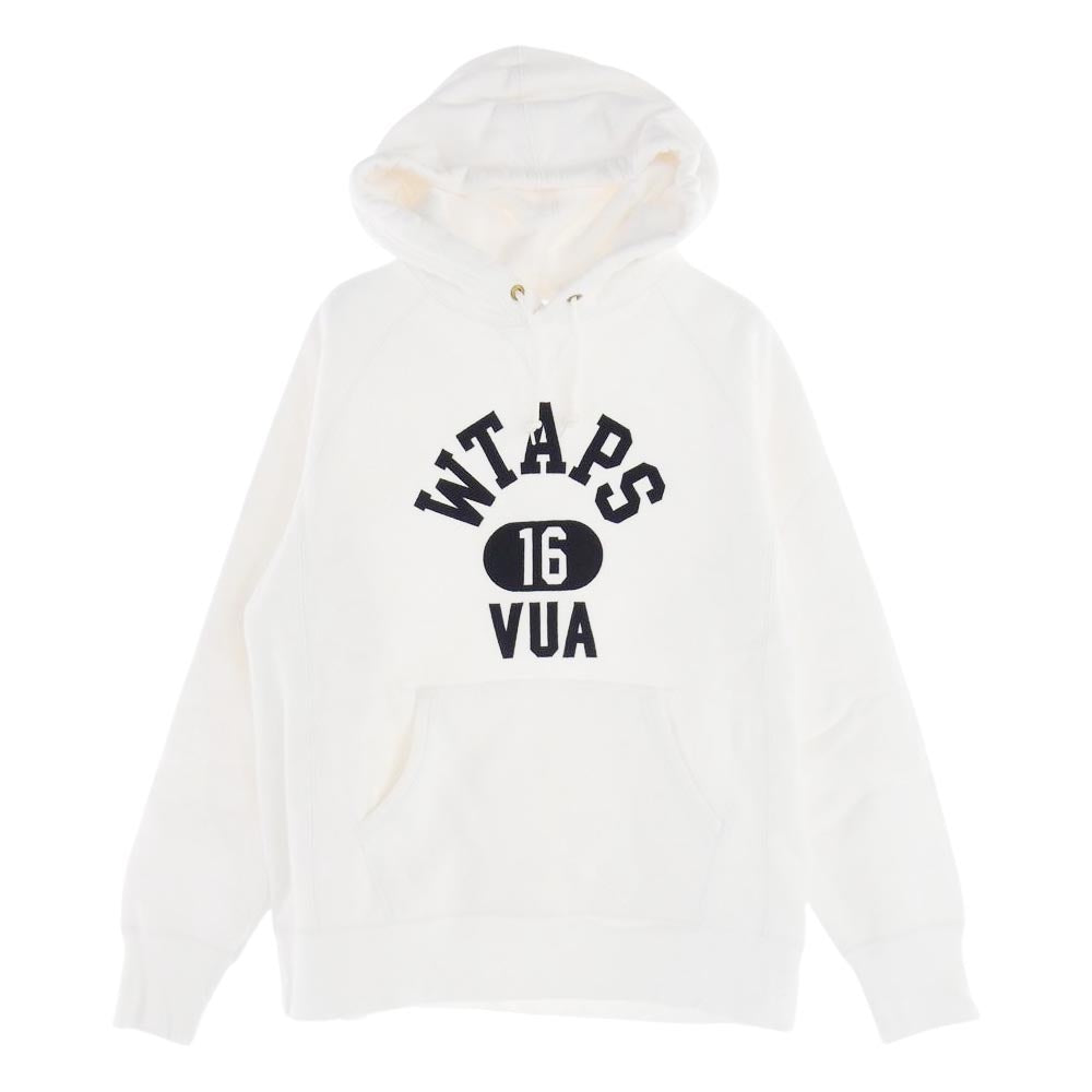 WTAPS ダブルタップス 16SS 161ATDT-CSM10 DESIGN HOODED 02 デザイン フーデッド プルダウン ロゴ パーカー フーディー ホワイト系 M【中古】