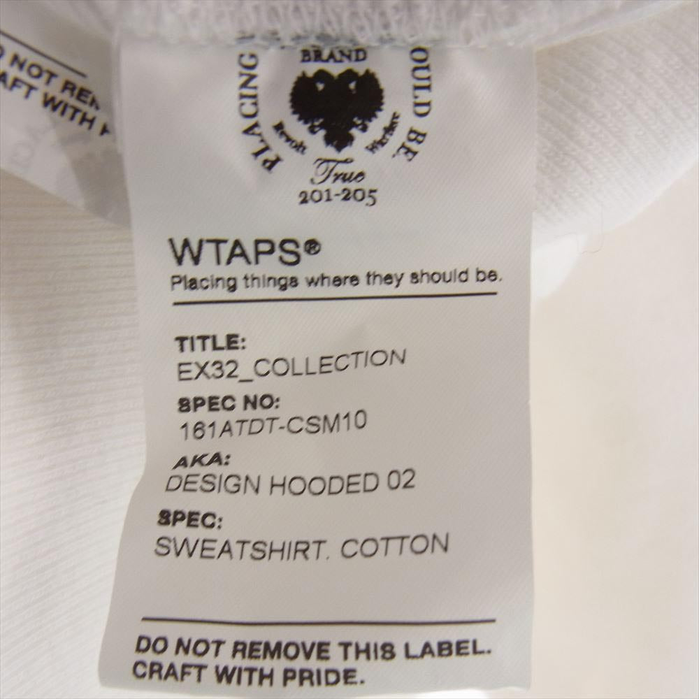 WTAPS ダブルタップス 16SS 161ATDT-CSM10 DESIGN HOODED 02 デザイン フーデッド プルダウン ロゴ パーカー フーディー ホワイト系 M【中古】