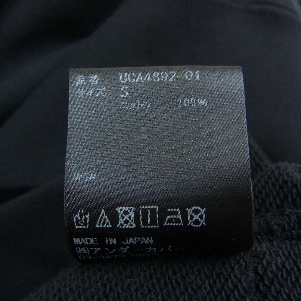 UNDERCOVER アンダーカバー UCA4892-01 Uロゴ プリント プルオーバー パーカー フーディー ブラック系 3【中古】