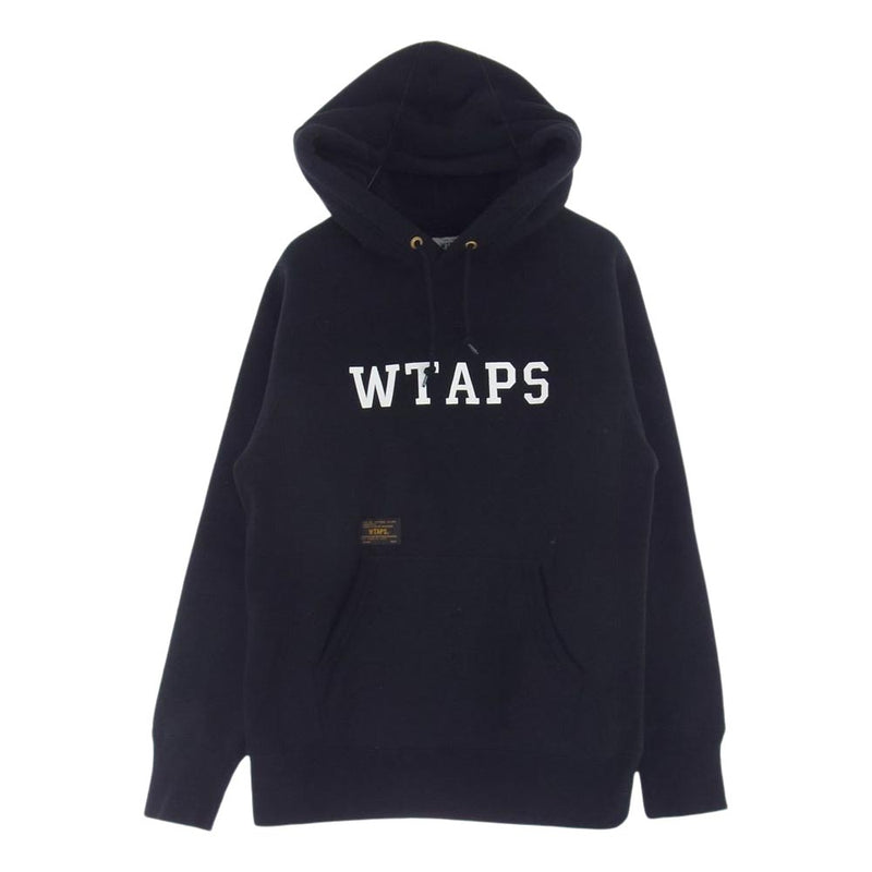 WTAPS ダブルタップス 16AW 162ATDT-CSM08 DESIGN HOODED 03 デザイン フーデッド ロゴ プルオーバー パーカー フーディー ブラック系【中古】