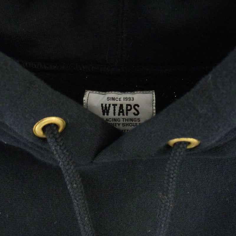 WTAPS ダブルタップス 16AW 162ATDT-CSM08 DESIGN HOODED 03 デザイン フーデッド ロゴ プルオーバー パーカー フーディー ブラック系【中古】