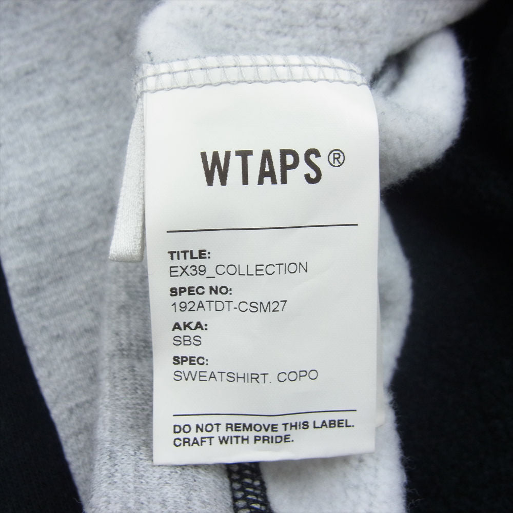 WTAPS ダブルタップス 19AW 192ATDT-CSM27 SBS SWEATSHIRT.COPO スウェット シャツ プルオーバー パーカー フーディー ブラック系 02【中古】