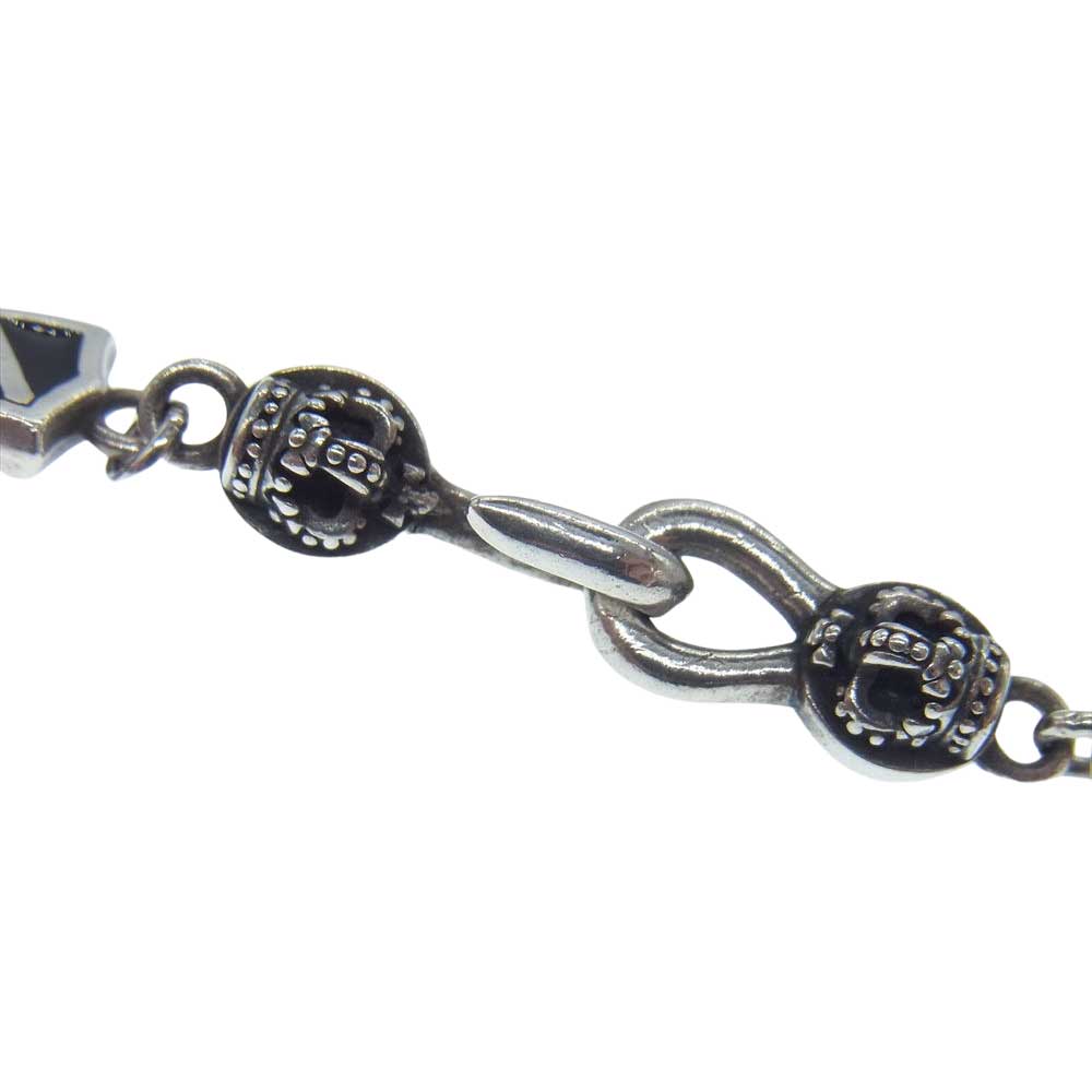 Justin Davis ジャスティンデイビス SNJ190 2 BLK 50 購入証明書付属 箱付属 CROWN SHIELD LINK  クラウン シールド リンク チェーン 50cm ネックレス シルバー系【中古】