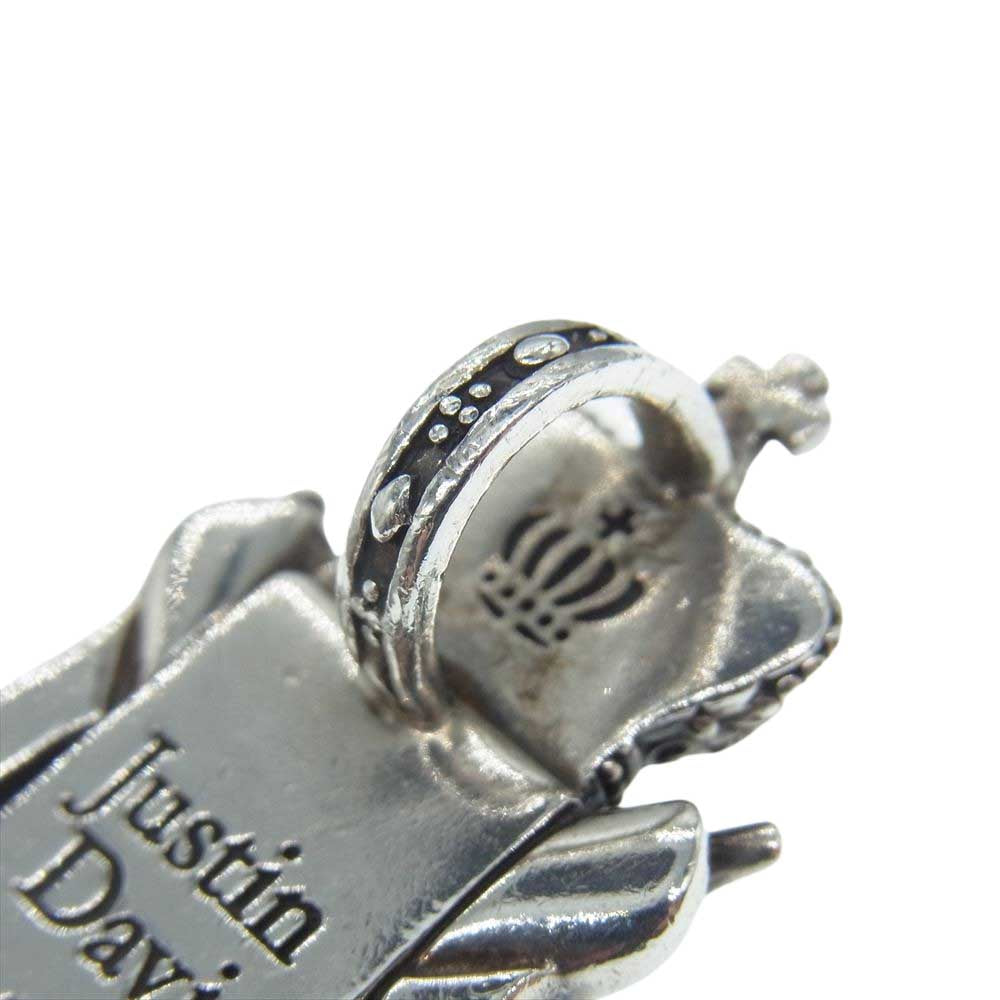 Justin Davis ジャスティンデイビス SPJ200 REGAL CHAMBER クラウン ライオン シールド サファイア ペンダント シルバー系【中古】