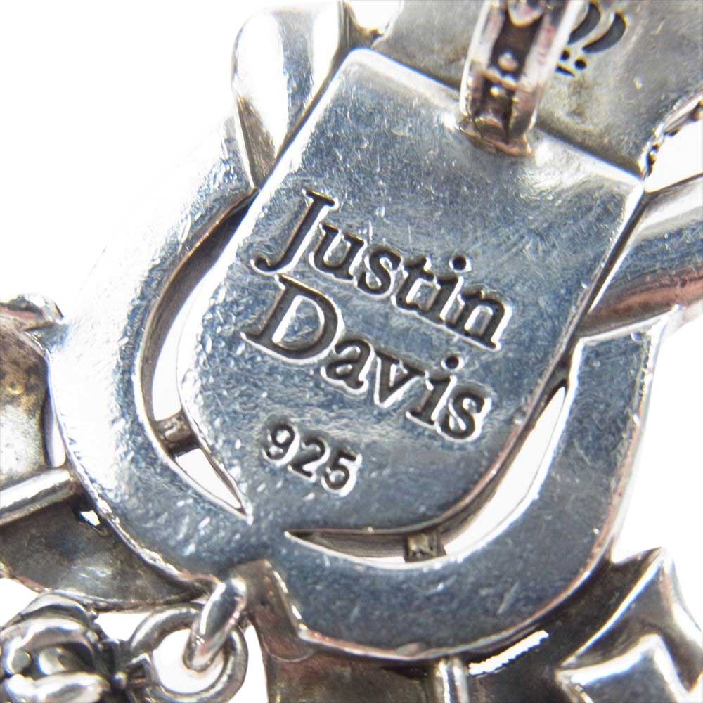 Justin Davis ジャスティンデイビス SPJ200 REGAL CHAMBER クラウン ライオン シールド サファイア ペンダント シルバー系【中古】