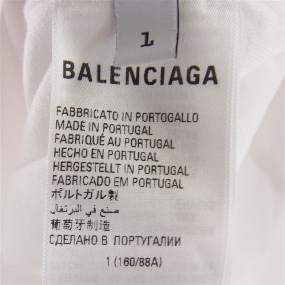 BALENCIAGA バレンシアガ 23SS 731769 TNVA6  × ADIDAS アディダス ロゴ デザイン オーバーサイズ Tシャツ ホワイト系 L【中古】