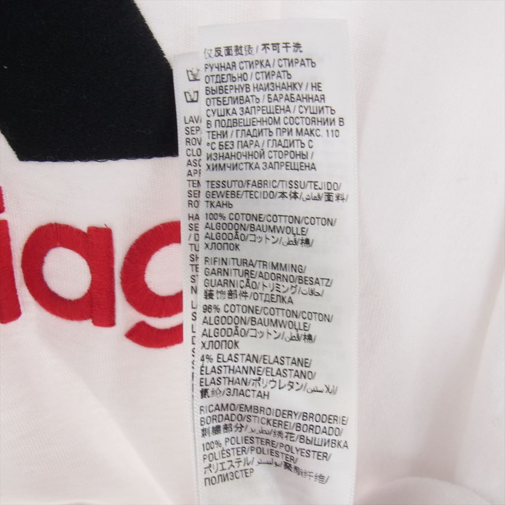 BALENCIAGA バレンシアガ 23SS 731769 TNVA6  × ADIDAS アディダス ロゴ デザイン オーバーサイズ Tシャツ ホワイト系 L【中古】