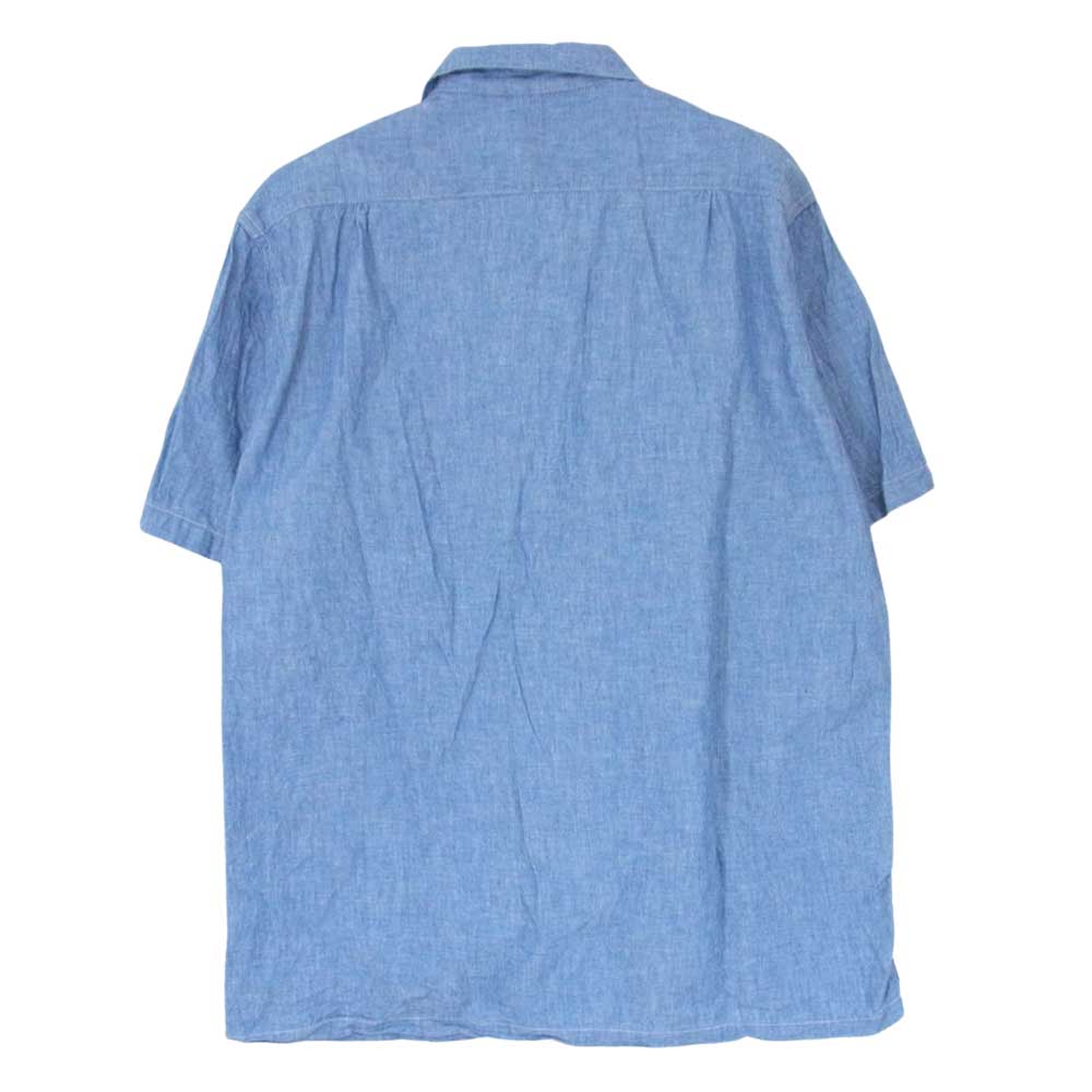 WAREHOUSE ウエアハウス OPEN COLLAR SHIRTS イタリアンカラー オープンカラー 半袖シャツ ブルー系【中古】