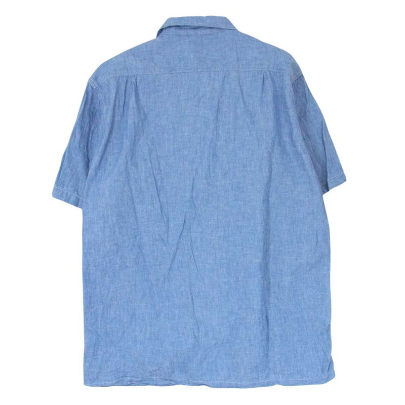 WAREHOUSE ウエアハウス OPEN COLLAR SHIRTS イタリアンカラー オープンカラー 半袖シャツ ブルー系【中古】