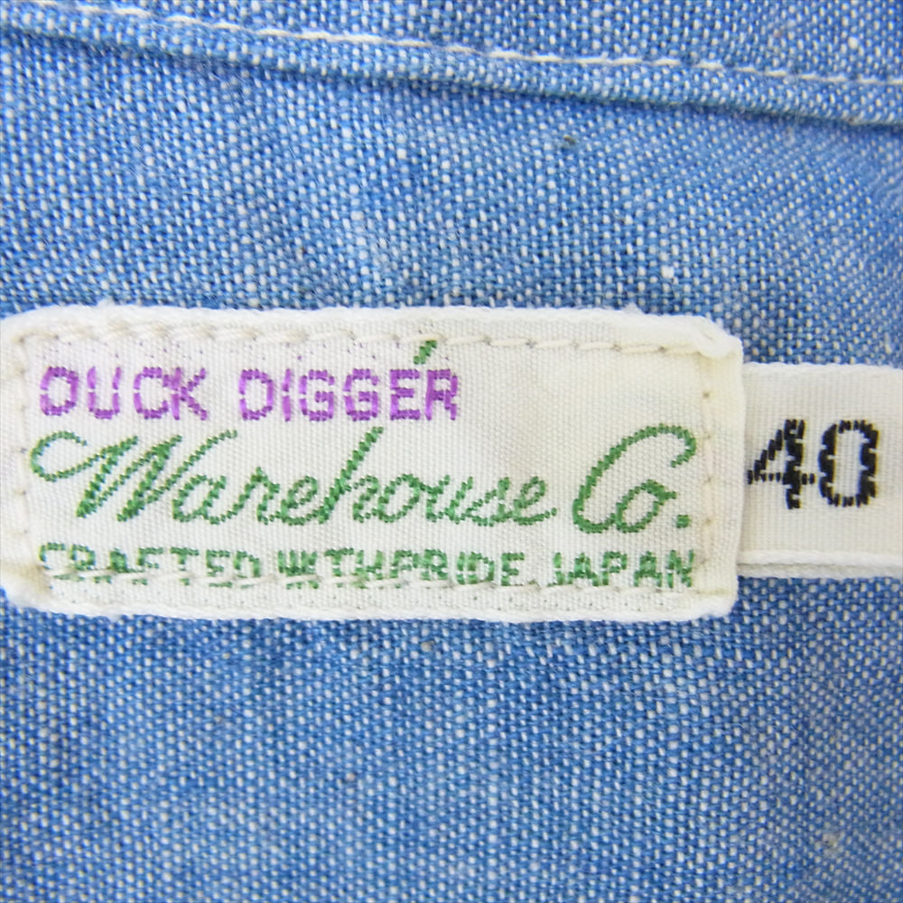 WAREHOUSE ウエアハウス OPEN COLLAR SHIRTS イタリアンカラー オープンカラー 半袖シャツ ブルー系【中古】