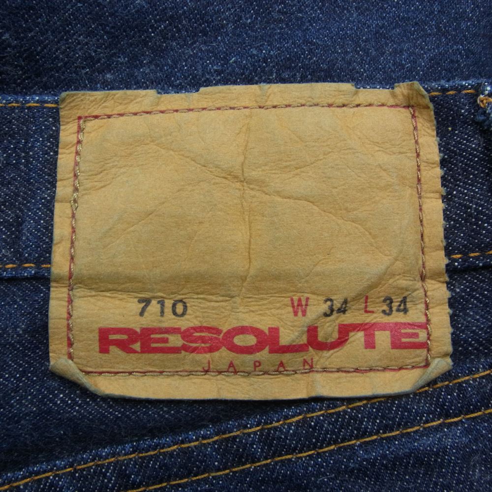リゾルト 710 ボタンフライ 5ポケット デニム パンツ ジーンズ インディゴブルー系 34【中古】