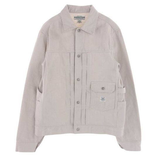SASAFRAS ササフラス GARDENER JACKET ガーデナー デニム ジャケット ホワイト オフホワイト系 M【中古】