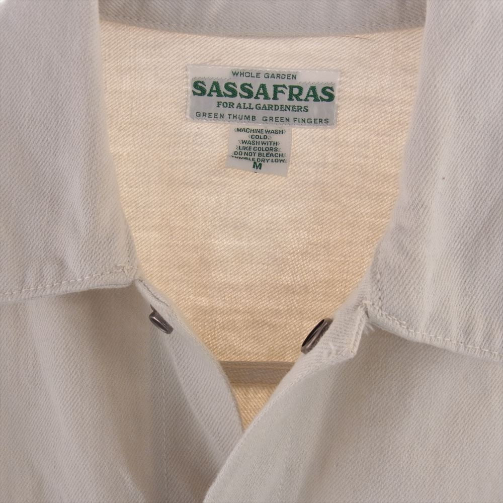 SASAFRAS ササフラス GARDENER JACKET ガーデナー デニム ジャケット ホワイト オフホワイト系 M【中古】
