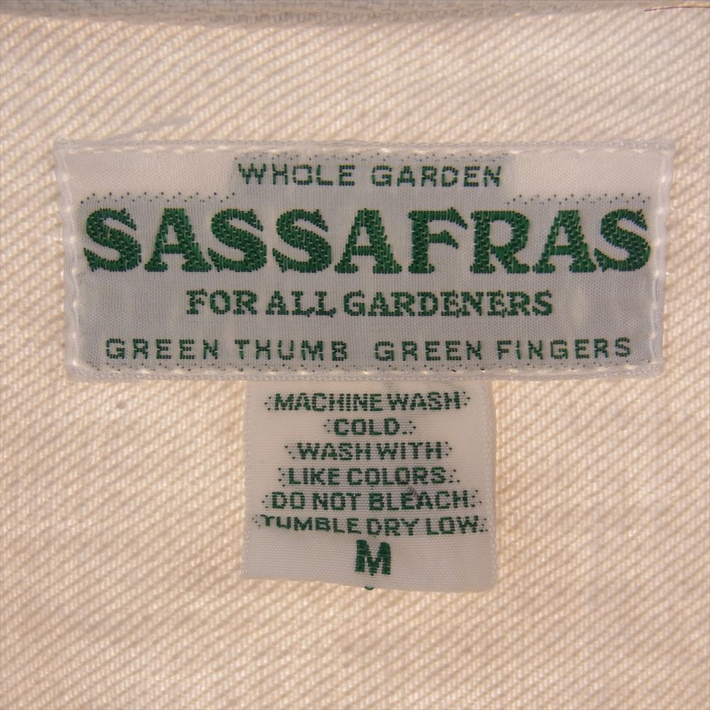 SASAFRAS ササフラス GARDENER JACKET ガーデナー デニム ジャケット ホワイト オフホワイト系 M【中古】