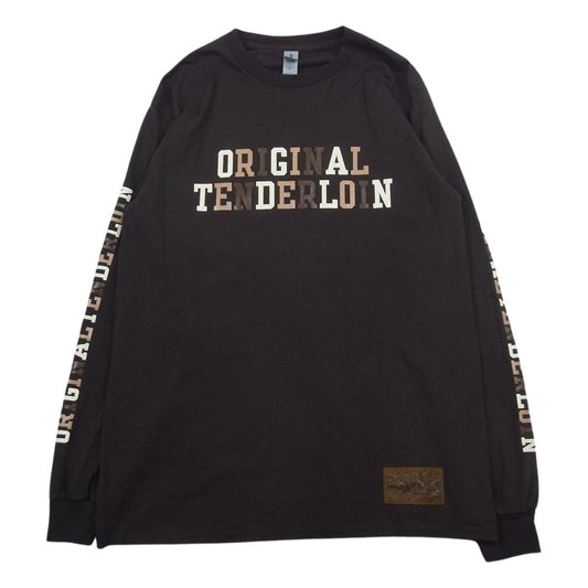 TENDERLOIN テンダーロイン 22SS LONG SLEEVE TEE 2A ロングスリーブ Tシャツ ロンT プリント ブラウン系 M【中古】