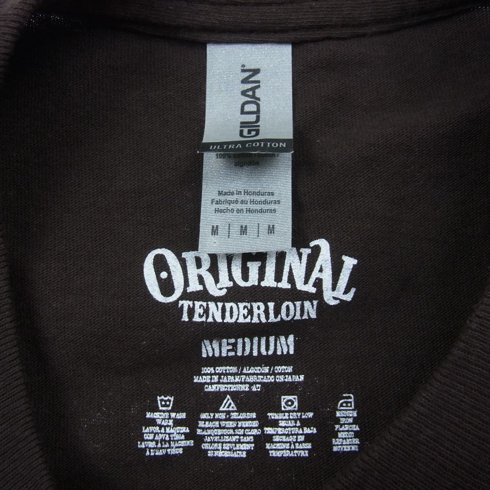 TENDERLOIN テンダーロイン 22SS LONG SLEEVE TEE 2A ロングスリーブ Tシャツ ロンT プリント ブラウン系 M【中古】