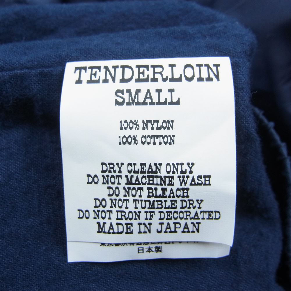 TENDERLOIN テンダーロイン 19AW NYLON JKT ナイロン ジャケット リブポケット ロゴ プリント ネイビー系 S【中古】