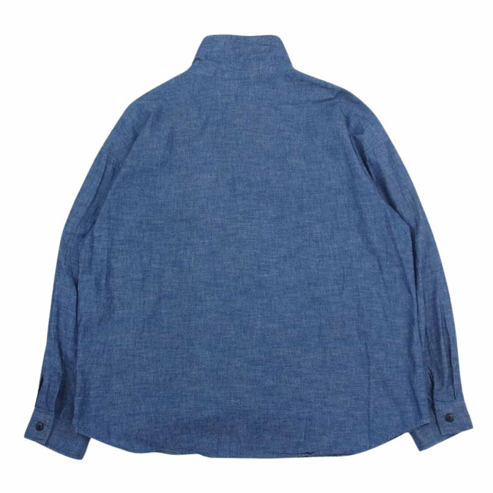 TENDERLOIN テンダーロイン HIGH NECK CHAMBRAY SHT ハイネック シャンブレー シャツ 長袖 インディゴブルー系 S【中古】