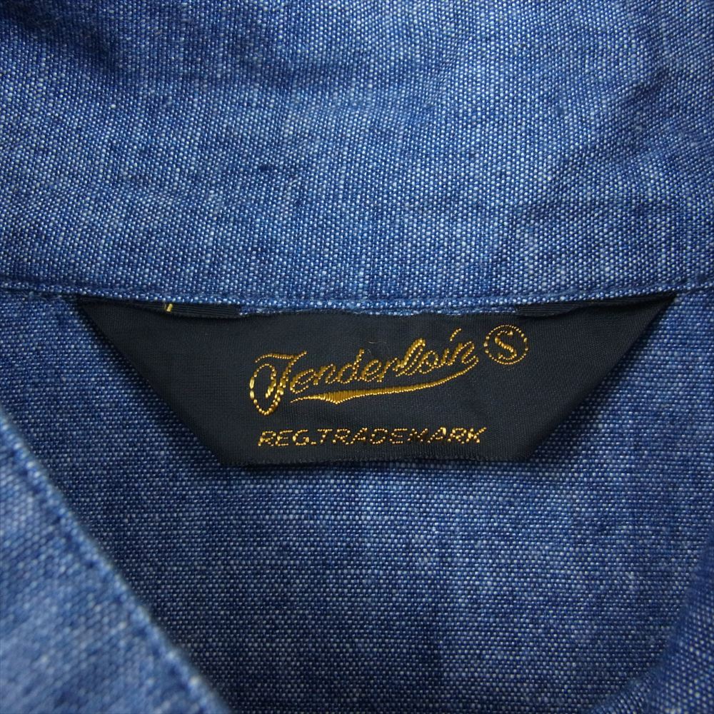 TENDERLOIN テンダーロイン HIGH NECK CHAMBRAY SHT ハイネック シャンブレー シャツ 長袖 インディゴブルー系 S【中古】