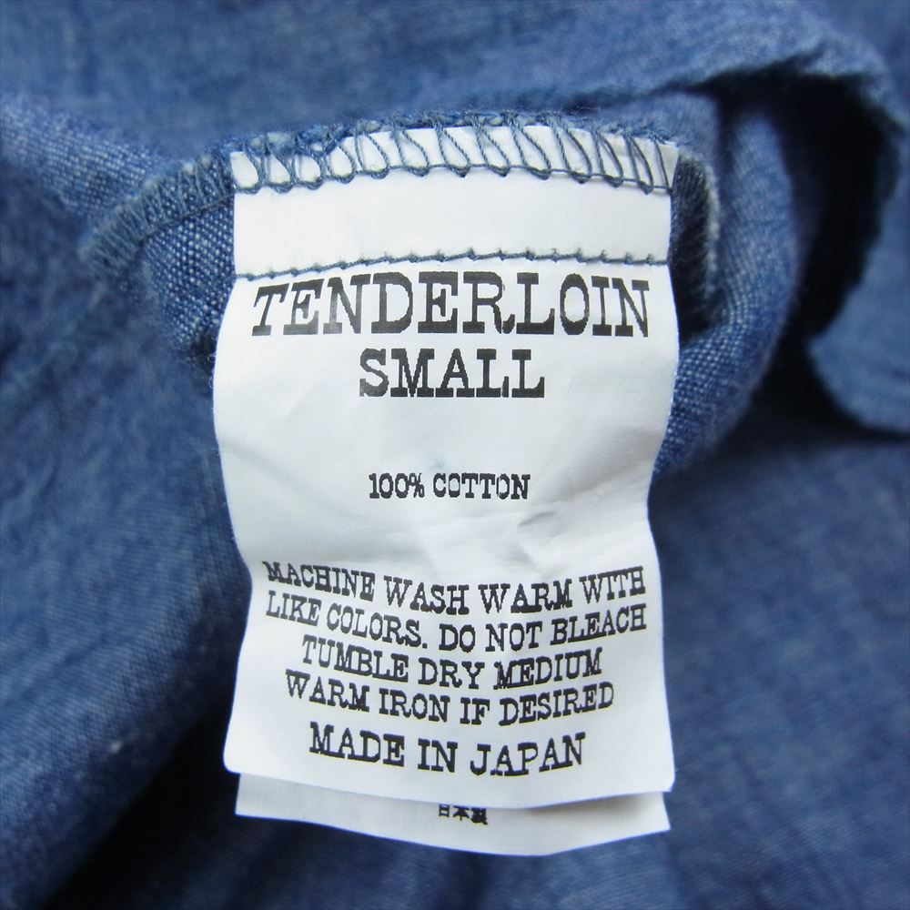 TENDERLOIN テンダーロイン HIGH NECK CHAMBRAY SHT ハイネック シャンブレー シャツ 長袖 インディゴブルー系 S【中古】