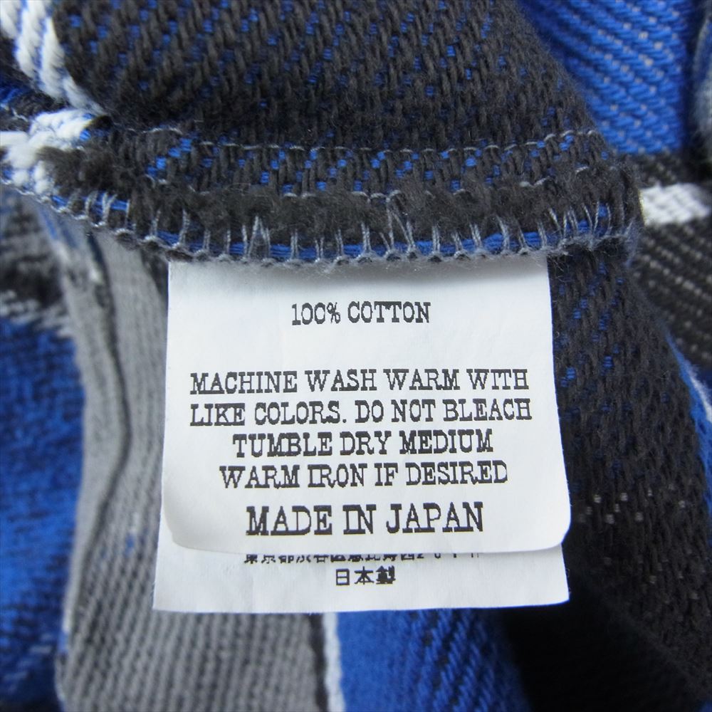 TENDERLOIN テンダーロイン 22SS FLANNEL CHECK SHT フランネル チェック シャツ ブルー系 S【中古】