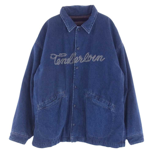 TENDERLOIN テンダーロイン 21AW DENIM BLANKET COACH デニム ブランケット コーチ ジャケット ロゴ刺繍 インディゴブルー系 S【中古】