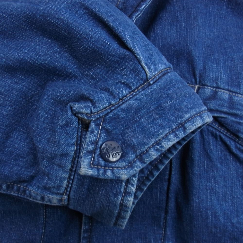 TENDERLOIN テンダーロイン 21AW DENIM BLANKET COACH デニム ブランケット コーチ ジャケット ロゴ刺繍 インディゴブルー系 S【中古】