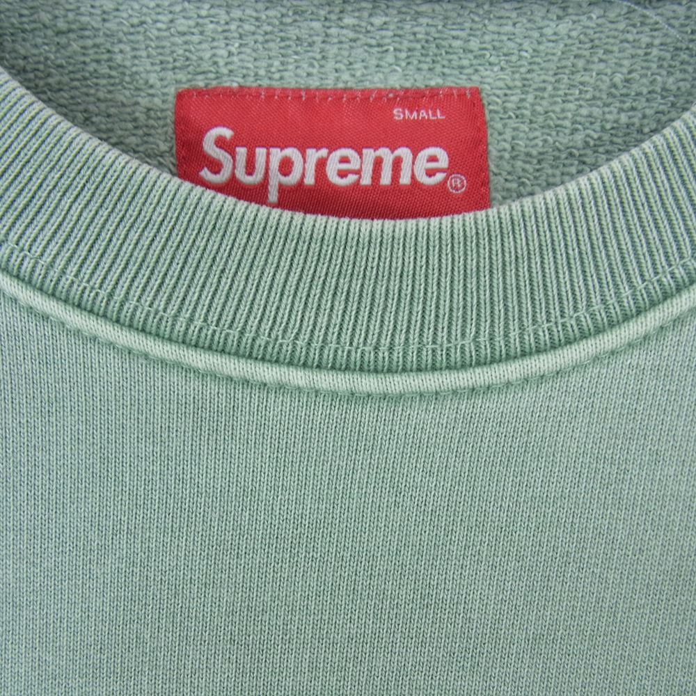 Supreme シュプリーム 17SS Overdyed Crewneck オーバーダイ 後染め クルーネック スウェット トレーナー ライトグリーン系 S【中古】