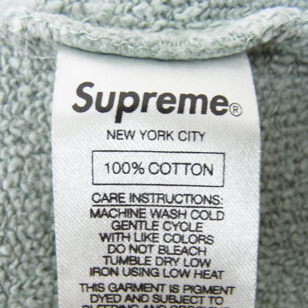 Supreme シュプリーム 17SS Overdyed Crewneck オーバーダイ 後染め クルーネック スウェット トレーナー ライトグリーン系 S【中古】
