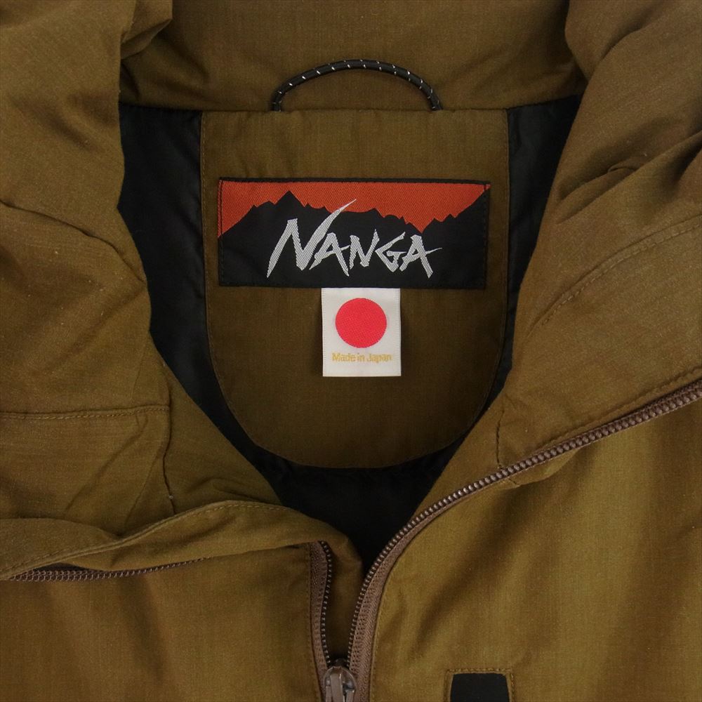 NANGA ナンガ Orange オレンジ 別注 TAKIBI 焚火 AURORA DOWN JACKET オーロラ ダウン ジャケット カーキ系 S【中古】